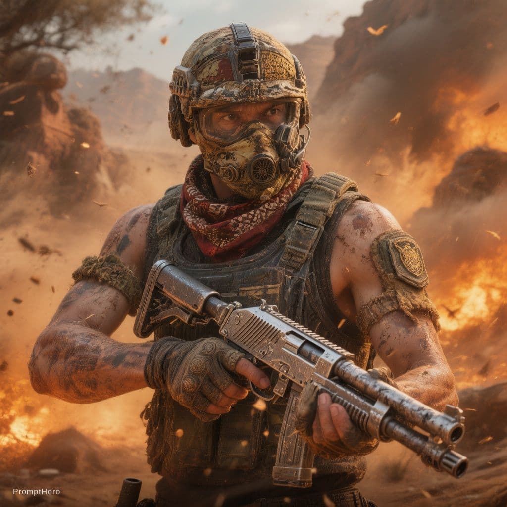 AI generated: Make me a video of a free fire player using desert eagle headshot
