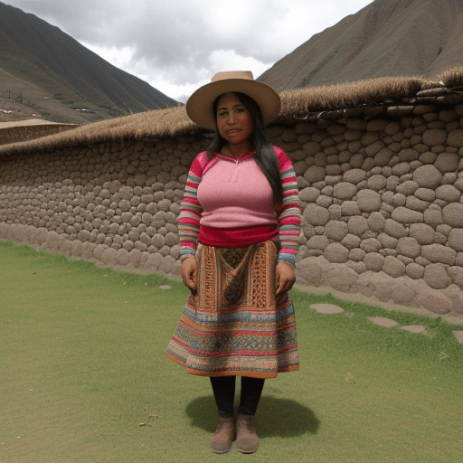 AI generated: mujer peruana alegre en el valle del cusco