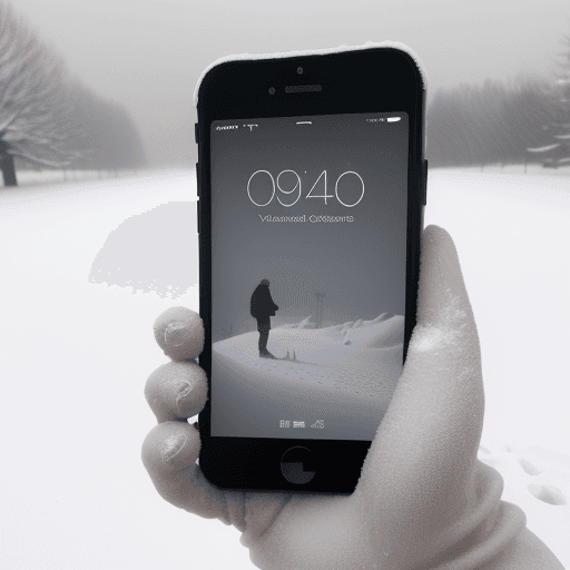 AI generated: iphone dans la neige
