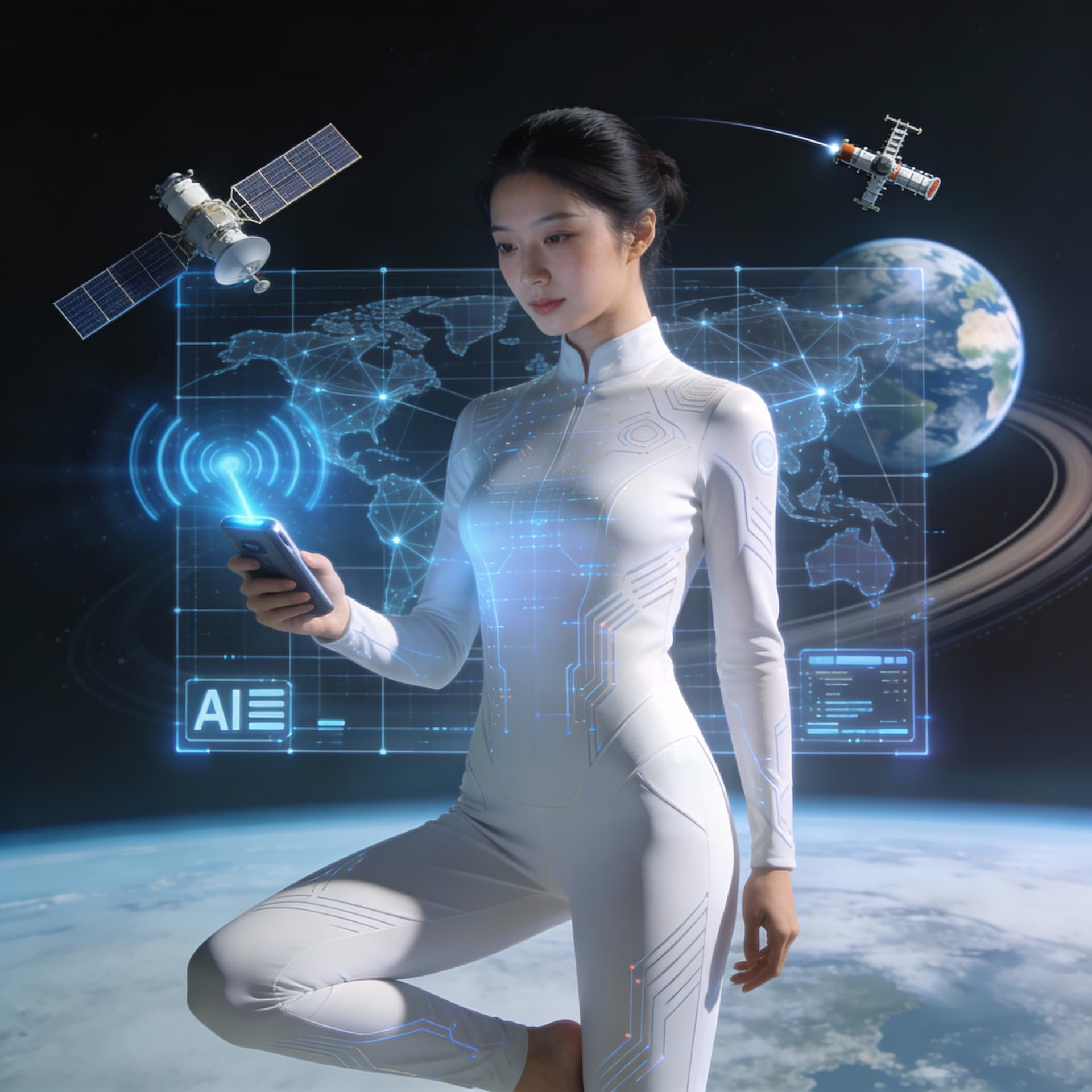 AI generated: Create an image feturing the follow criterias:

Tier 7 — Digital Civilization
Era: ~1957–Present (Pr...