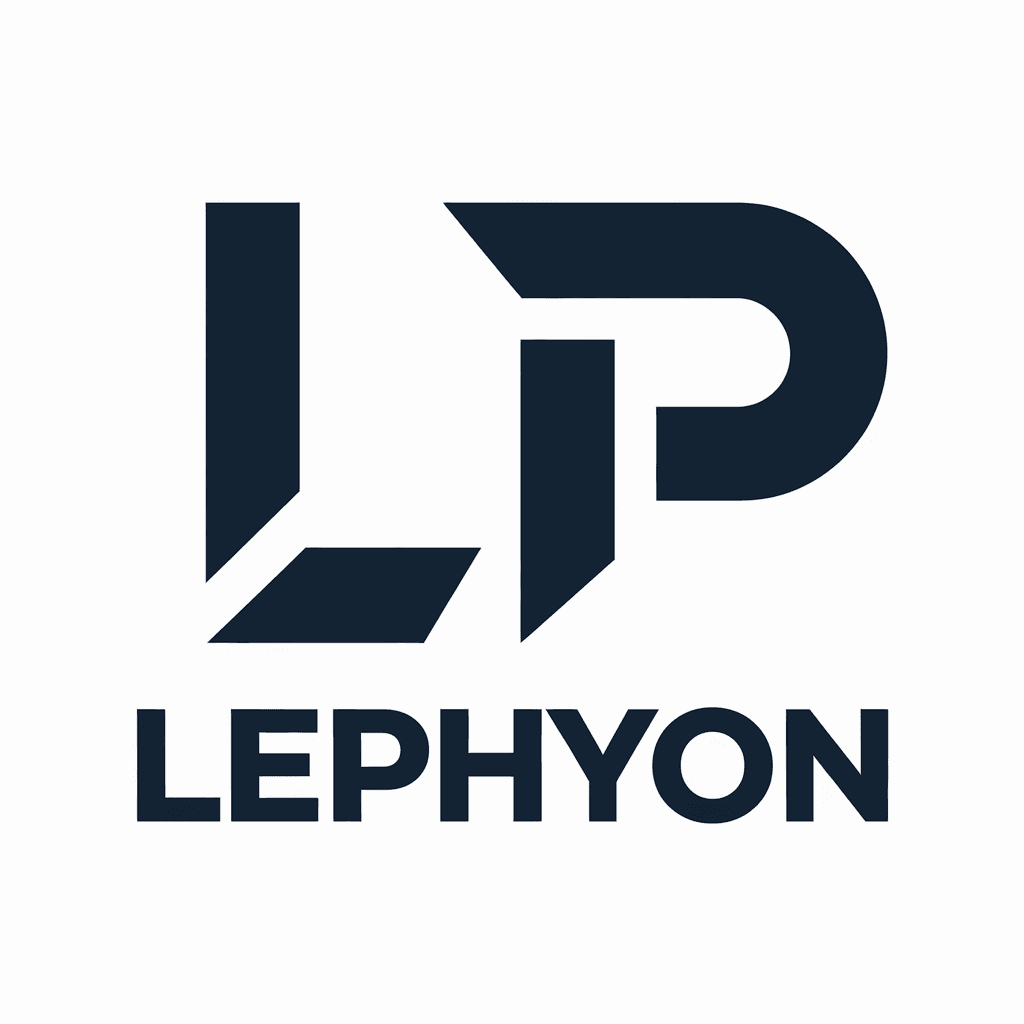 AI generated: a modern simply ease logo name LEPHYON use for gym bag products
