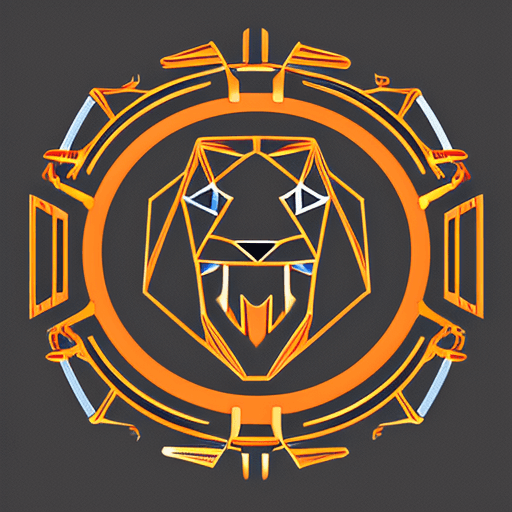 AI generated: minimal line logo of lion, vector 