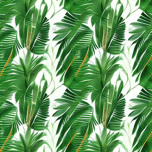 AI generated: Diseño veraniego para toalla de playa. Verde con palmeras 