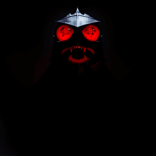 AI generated: a funny looking screaming knight,  red eyes, epic, heroic, gorgeous, 8k , hd , colored