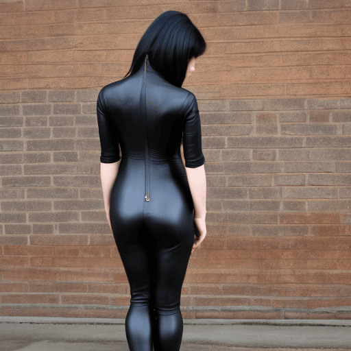 AI generated: midget in leather catsuit 