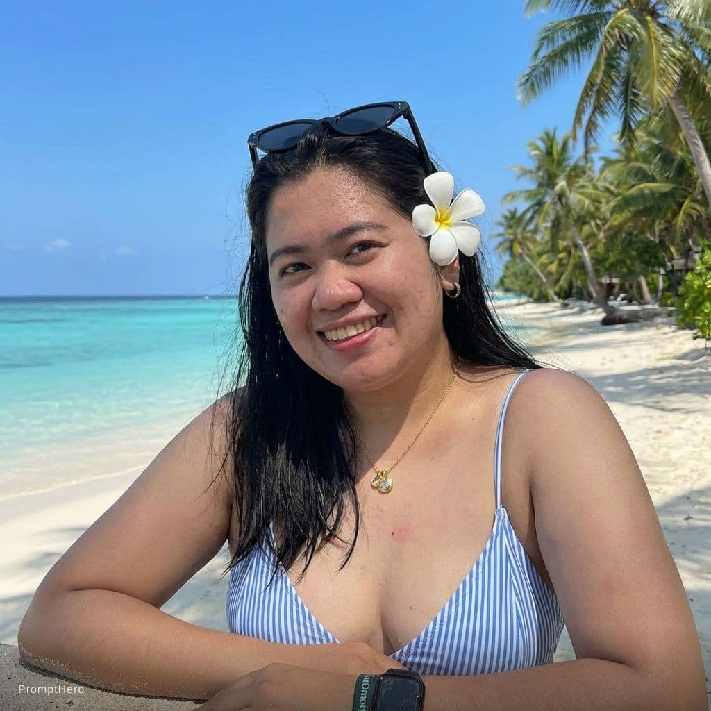 AI generated: Same bikini beach background 