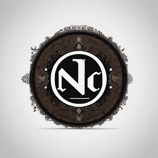 AI generated: logotipo, letters NC, caligraphy, fineart, aesthetic, beauty business, flat design