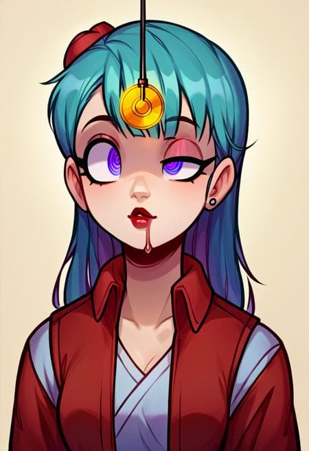 One eye half closed / Sleepy face - Pony