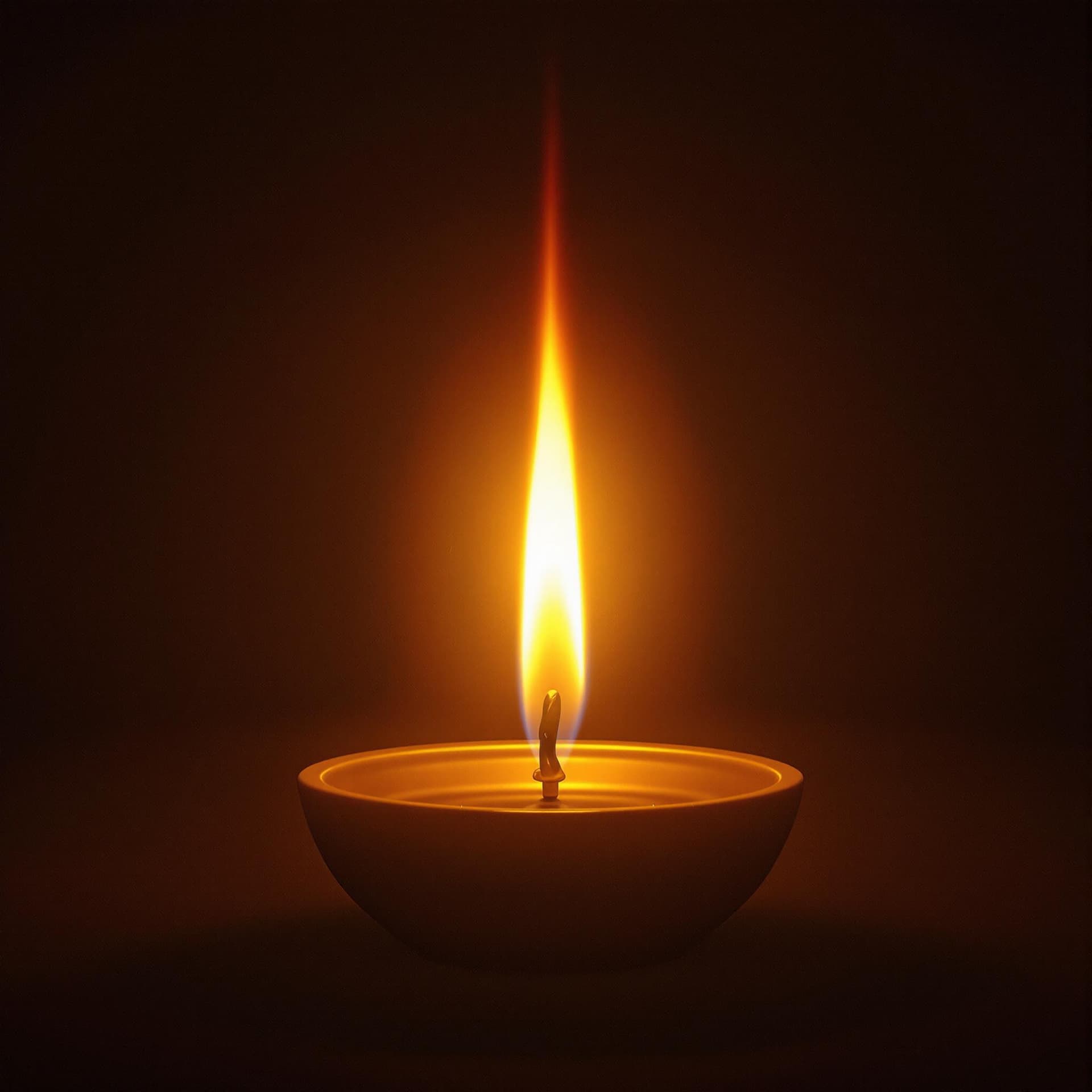 AI generated: "Hyperrealistic 3D image of an oil lamp being lit in a dimly lit room. The flame ignites slowly, cas...