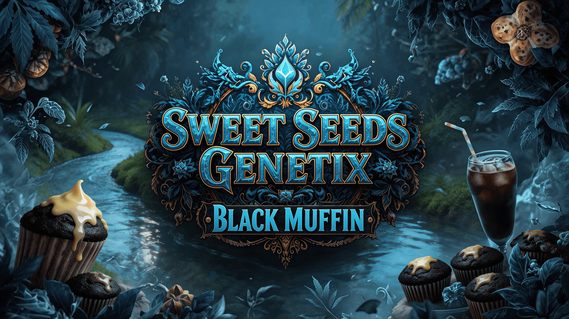 AI generated: Creat a Image in the same direction like the uploaded Picture, but use a Text with "Sweet Seeds  " a...