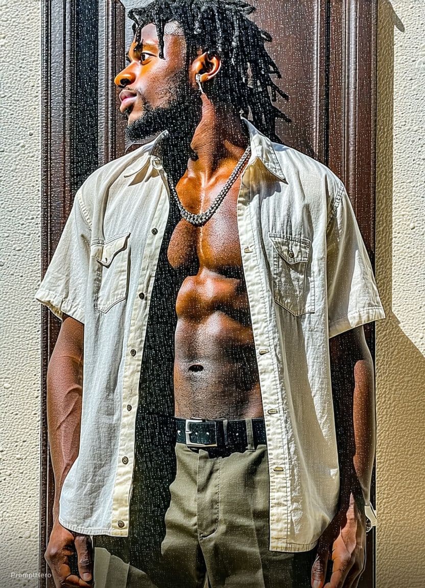 AI generated: The shirt is removed and the top is revealed. 