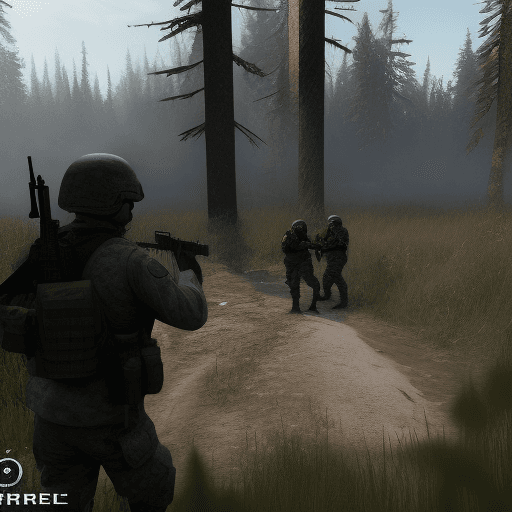 AI generated: A scene on the woods map in the game escape from tarkov in the style of a disney 3d animation movie....