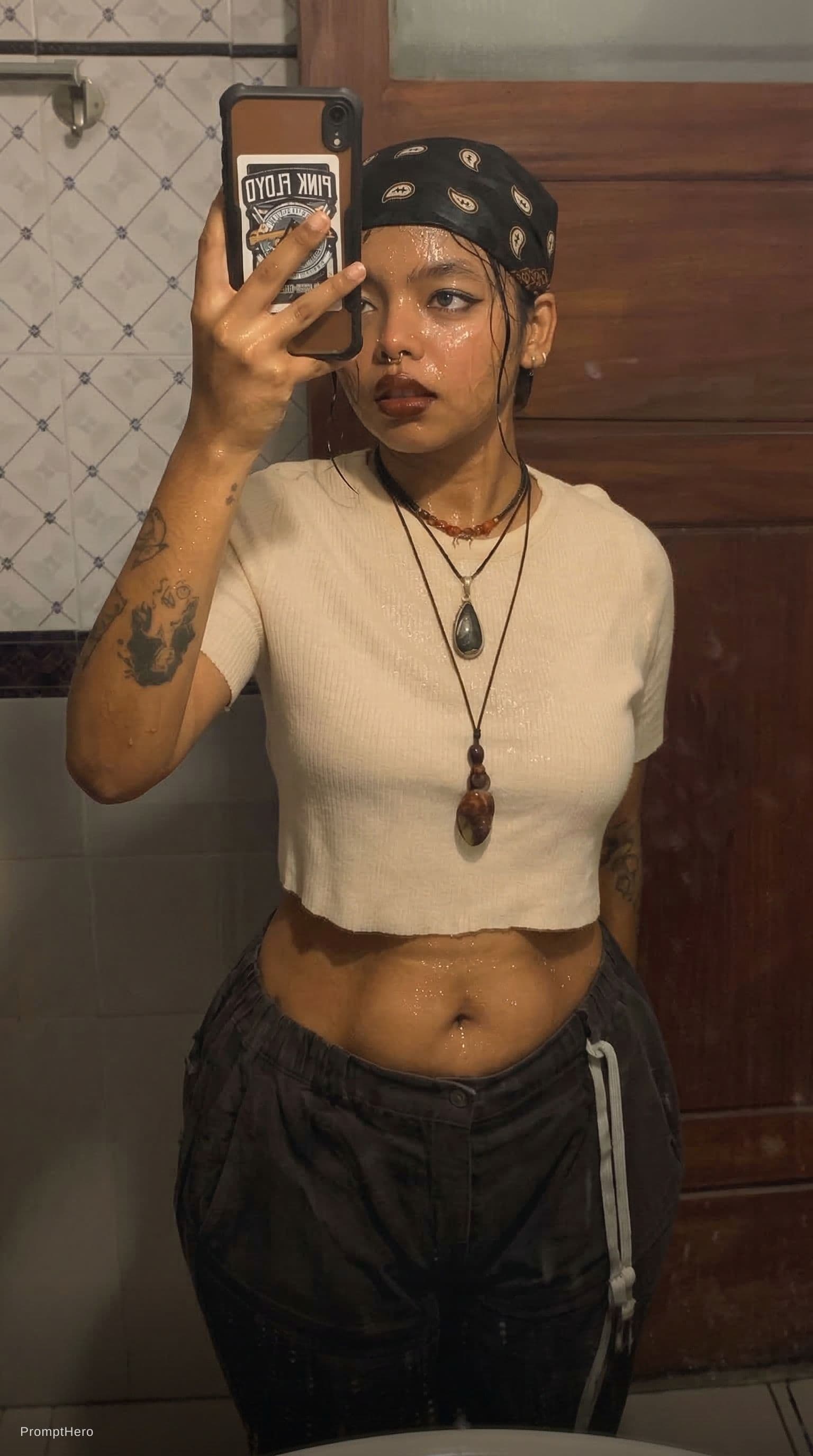 AI generated: Sweaty skin and hair