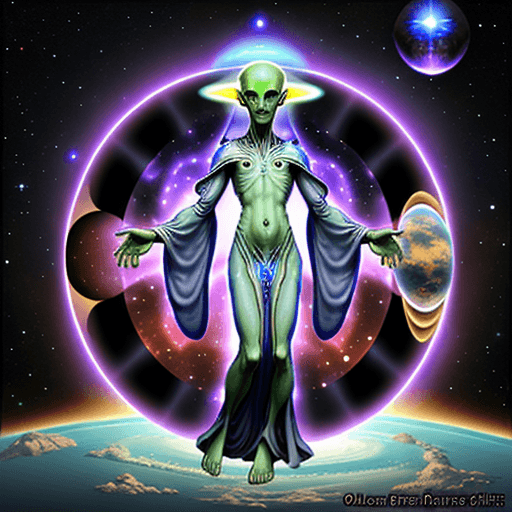 AI generated: Ascended MAsters alien planet








