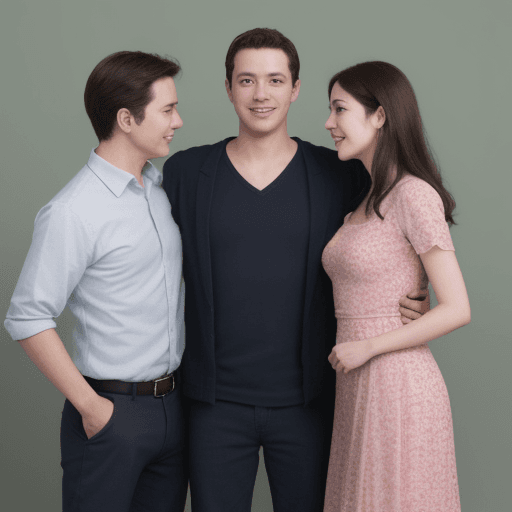 AI generated: woman with husband and another man ready for trio