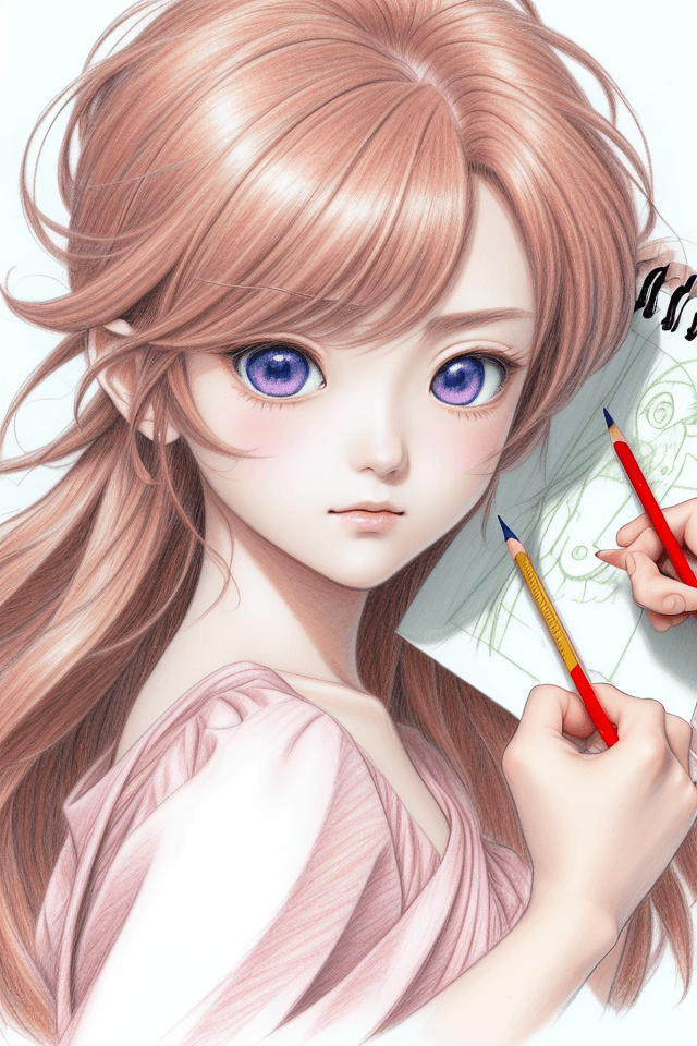 AI generated: masterpiece, best quality, floating,beautiful detailed eyes,(suzaku_R2),blush,(back), (sketch paper:...