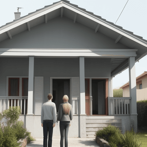 AI generated: house with person in front