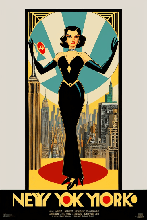 AI generated: art deco poster new york retro

