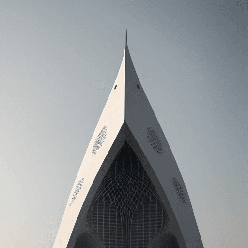 AI generated: photography,Azadi tower, minimalist small building facade design, Canon EOS 5D Mark IV, depth of fie...