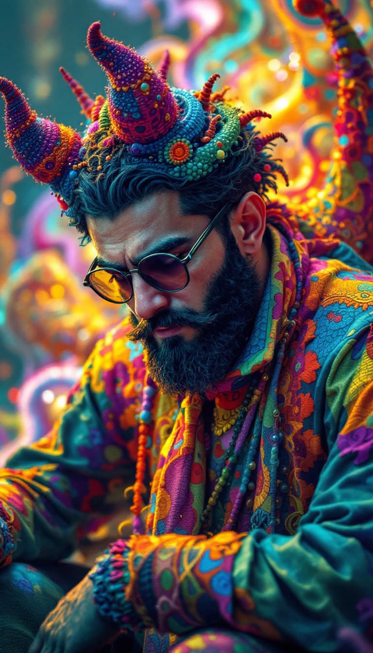 AI generated: Best quality, 4k, 8k, highres, masterpiece, extreme detail, realistic, colorful tie. Iranian man, fu...