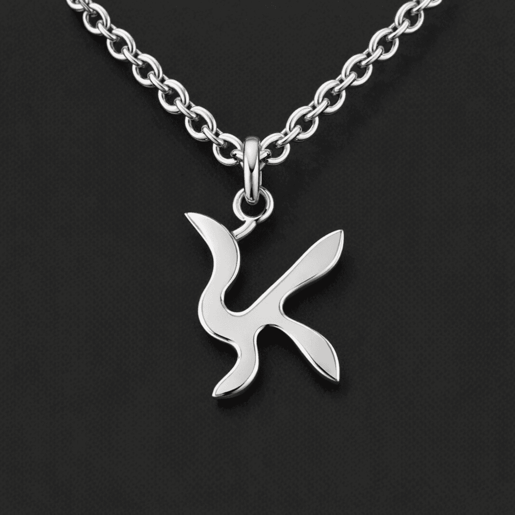 AI generated: make this insignia into a white gold pendant on a mariner chain