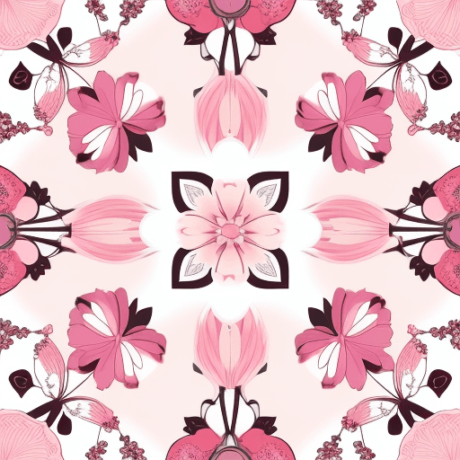 AI generated: a pattern flower with pink colour 
anime style