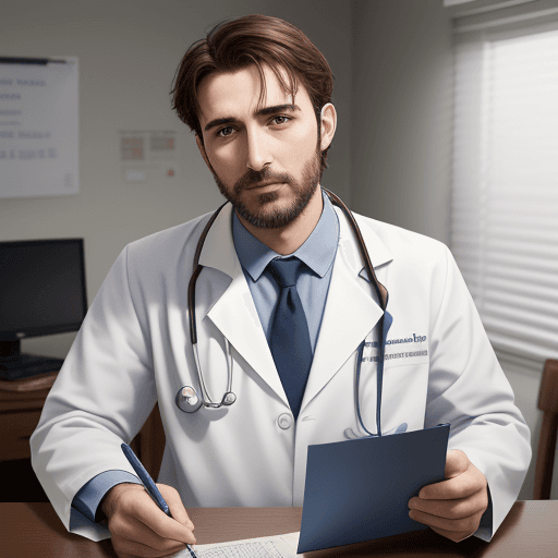 AI generated: please make a picture of a doctor with the words great father born in June