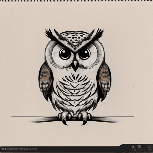 AI generated: 2D sketch of owl for cnc