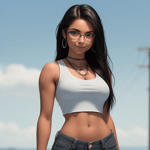 AI generated: american-indian girl. 18 years old, very sultry look, so hot girl, beautiful charismatic girl, pierc...