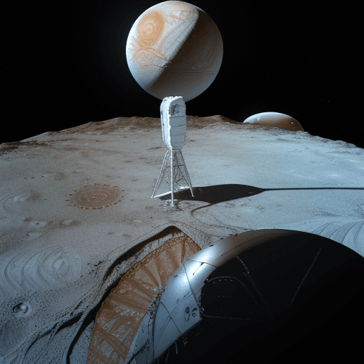 AI generated: first landing on europa moon