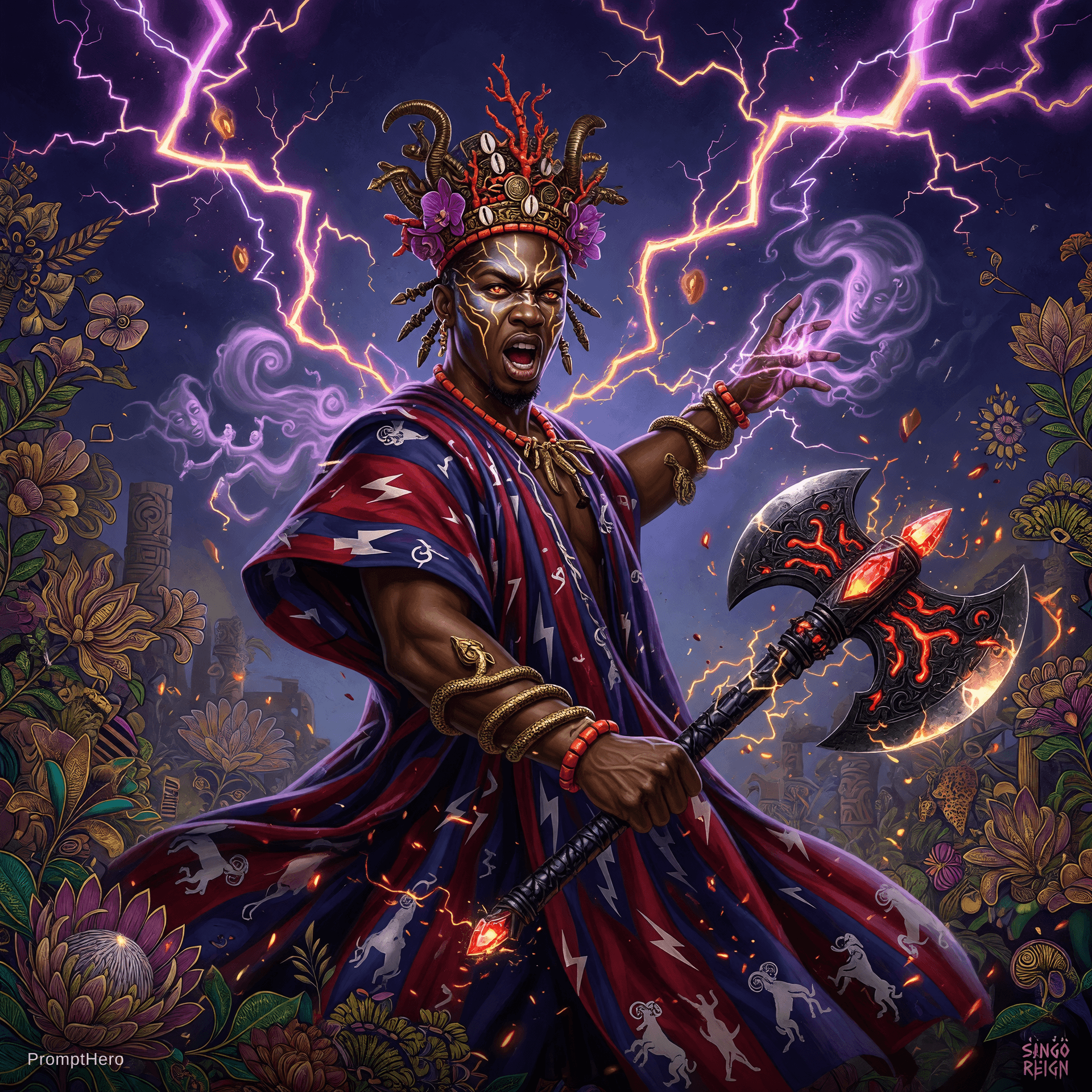 AI generated: :  sango fantasy, fantasy magic,  , intricate, sharp focus, illustration, highly detailed, digital p...