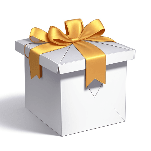 AI generated: 
on a white background, a white gift box in the shape of a cube with the lid open and that the lid t...