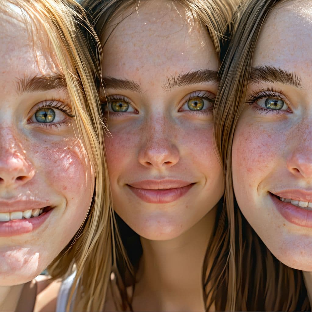 AI generated: 3 cute girls showing naked asses, looking at camera, looking back over shoulder, cute, 18 years old,...