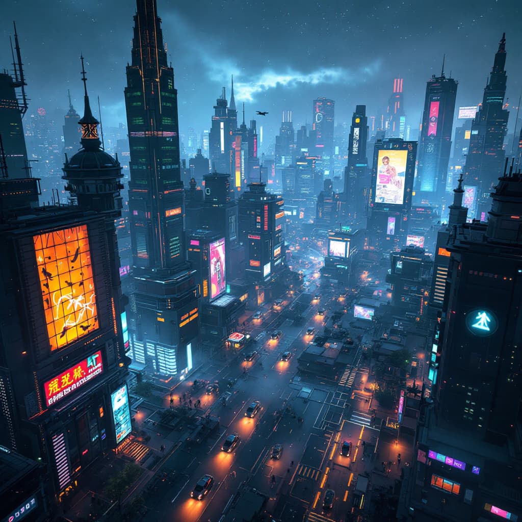 AI generated: A vibrant and buzzy smart city that can be generated through AI with a high quality,high resolution,...