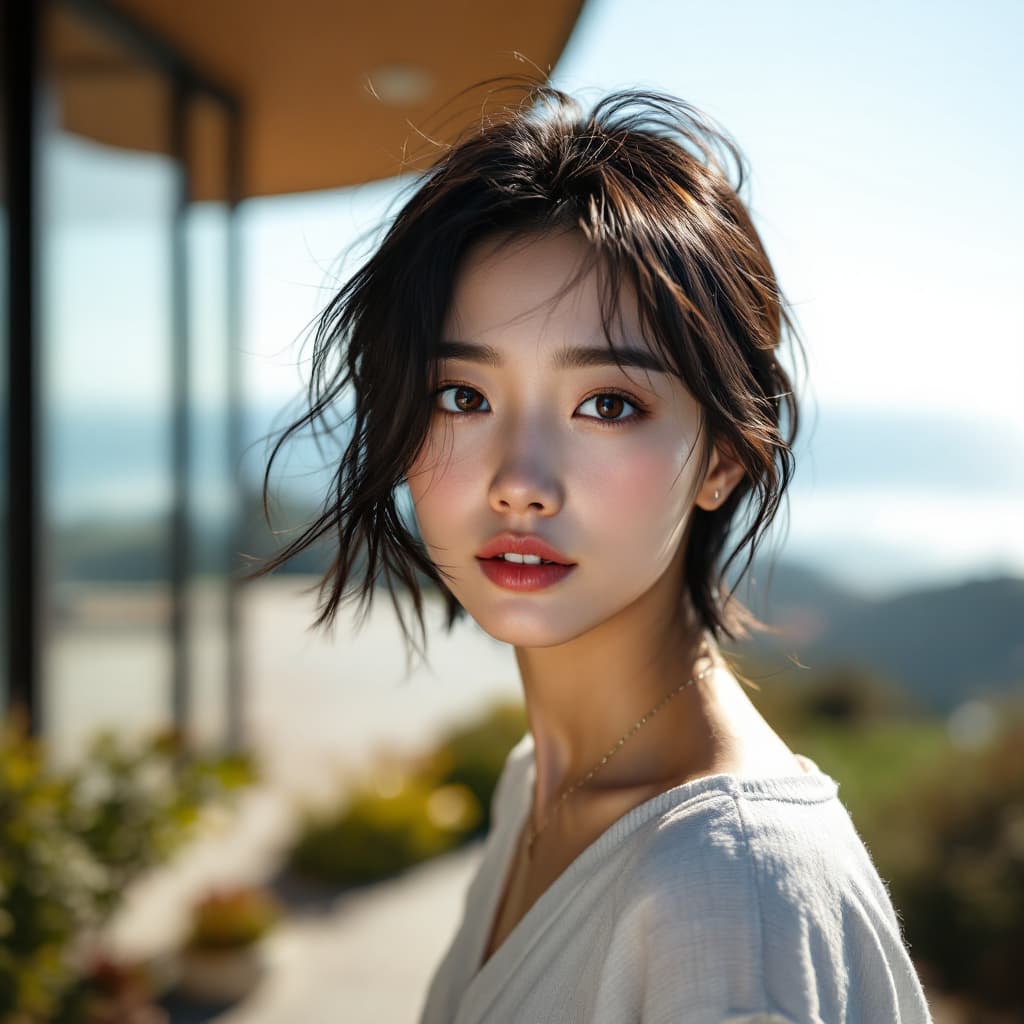 AI generated: Hyper realistic eye level exterior photo of a mid ceDetailed and realistic portrait of a 20 year old...