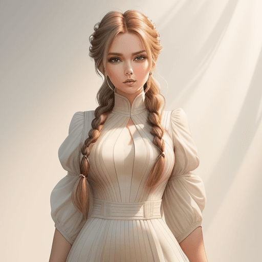 AI generated: An image of a beautiful woman, Halo Braid hair style, slim with curves, spring season outfits, studi...