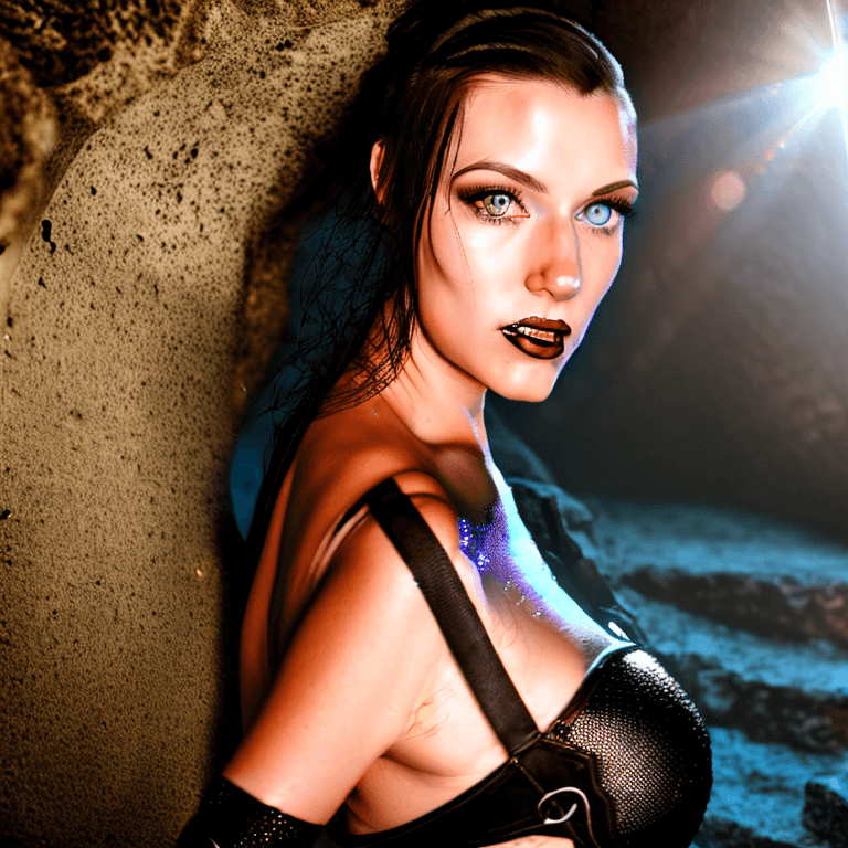 AI generated: photograph of a full body woman, brunette hair pulled up in a bun, well groomed hair, light glamour ...