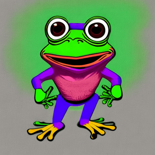 AI generated: Create a vibrant logo featuring Pepe, the iconic frog meme, as the central character. Pepe should be...