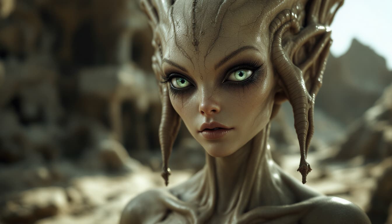 AI generated: 3D rendering alien woman