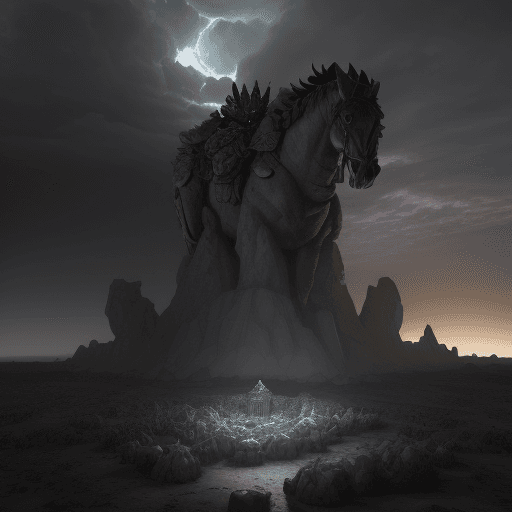 AI generated: "Quero uma ilustração 3D realista dos Cavaleiros do Apocalipse. A cena deve ser ambientada em um cen...
