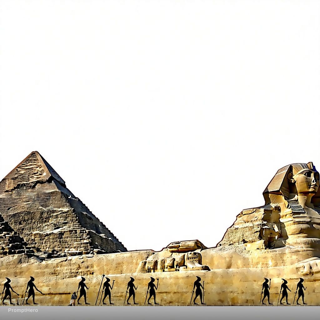 AI generated: Make a visual timeline of world art history from cave art to the Sphinx of Giza
