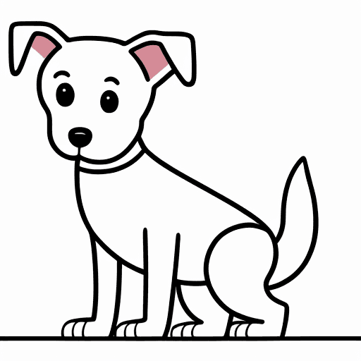 AI generated: A drawing of a dog "Jack Russell" in one-line drawing, figure outline only, single line, simple, in ...
