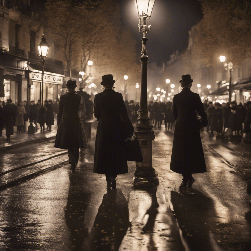 AI generated: the wild and lush night life of old Paris in 1899, old photograph, wide angle lens 