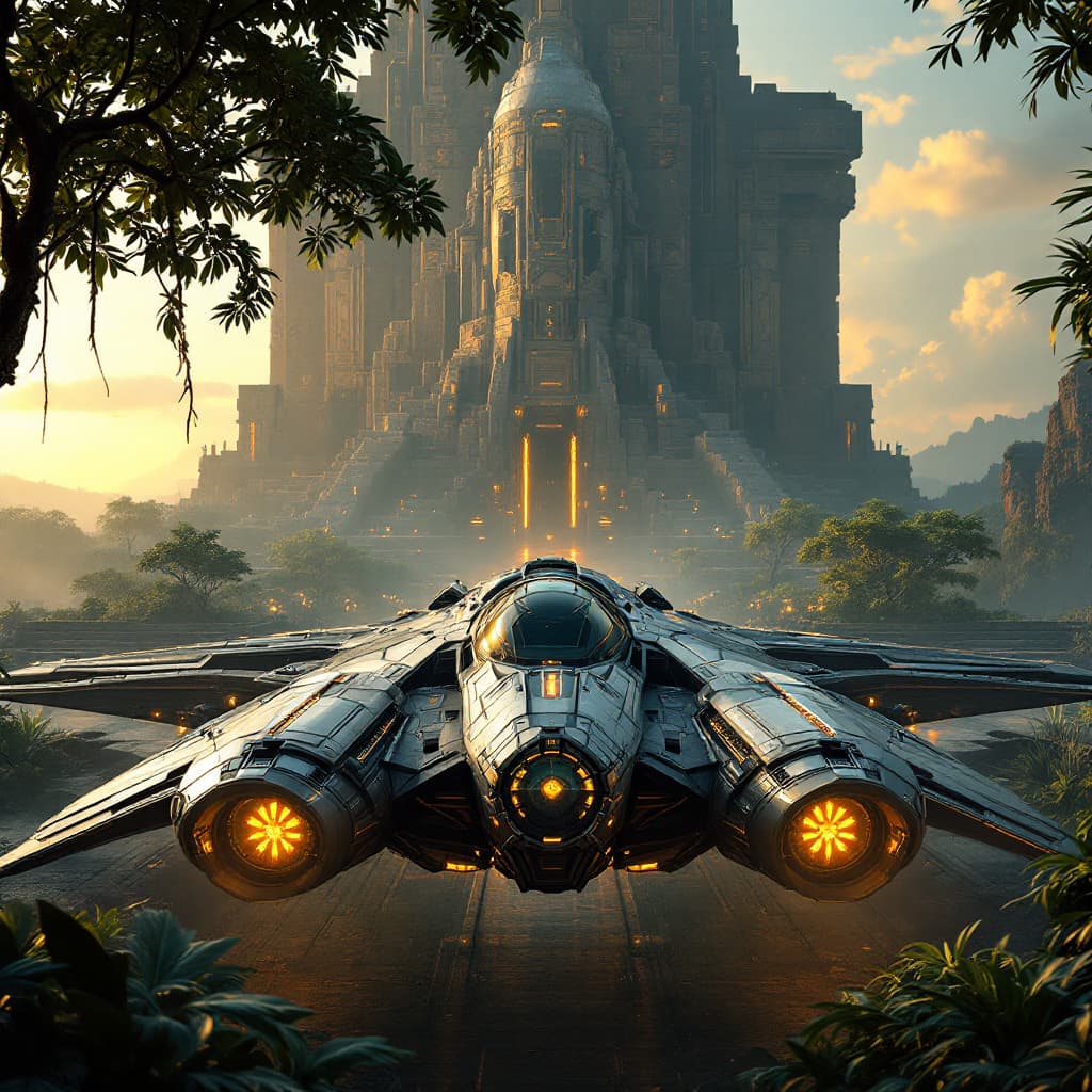 AI generated: 
**"Futuristic epic adventure scene**, a massive **Tartaria-inspired megalithic building** in the ba...