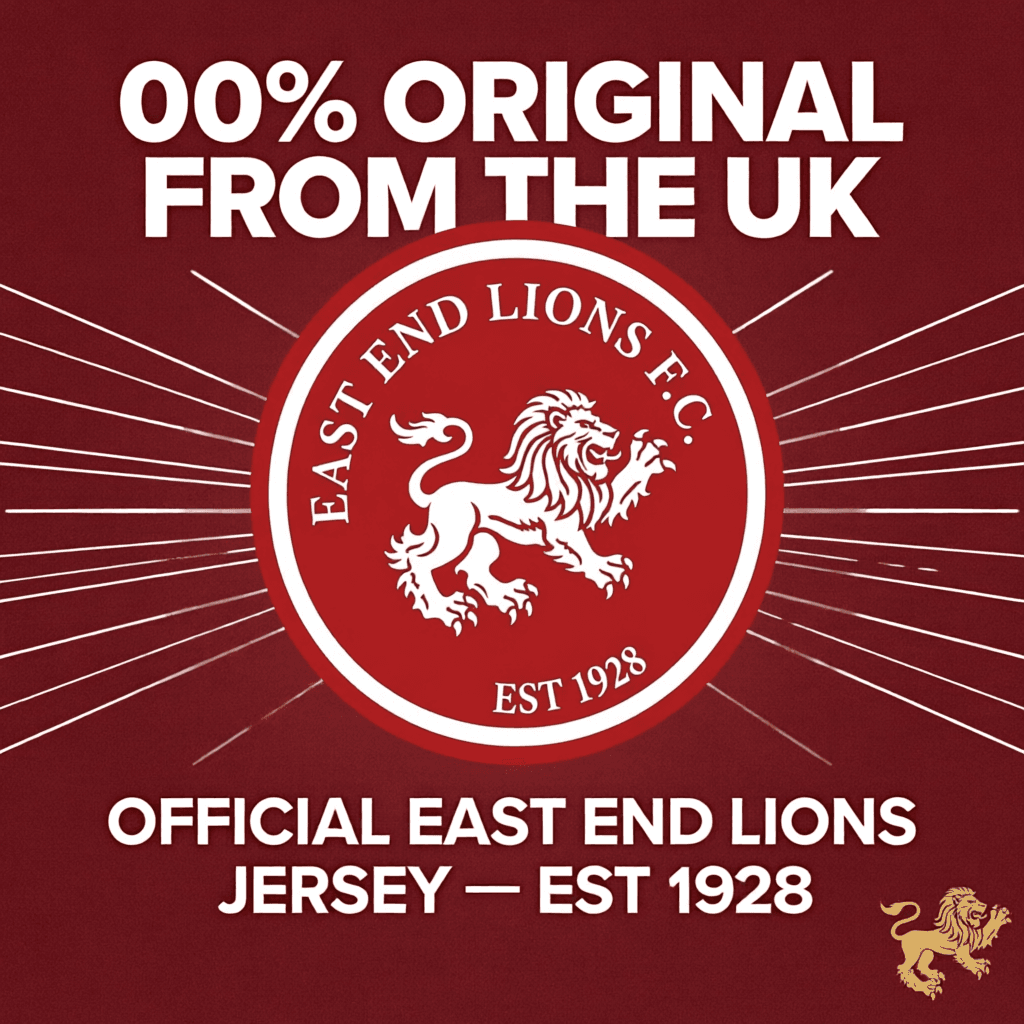 AI generated: 00% Original from the UK . East End Lions Jersey

generate a promotional flyer for the jersey