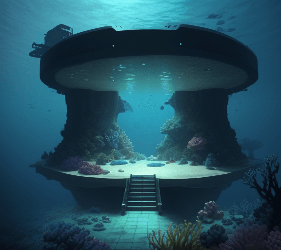 AI generated: Underwater base