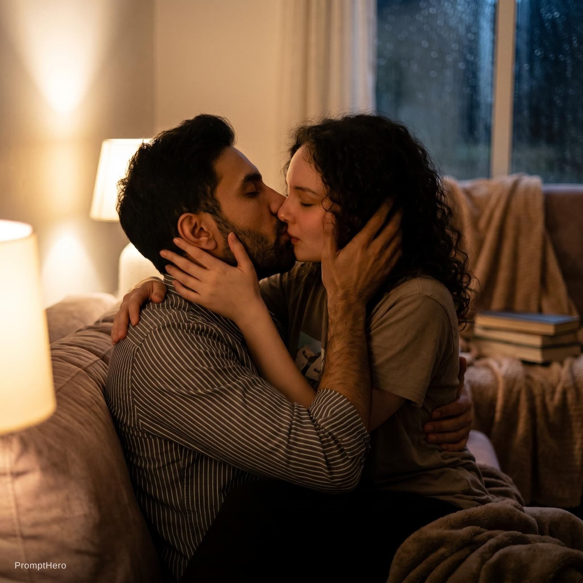 AI generated: Kissing hot of romantic couple 