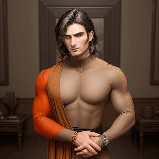 AI generated: Zareth is a man with a robust and charismatic appearance, his dark hair interspersed with highlights...