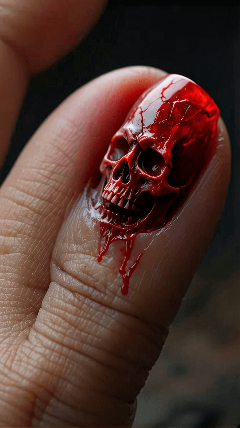 AI generated: 
Microscopic view of a human toe with red nail, hyper-detailed and ultra-realistic — the red nail sh...