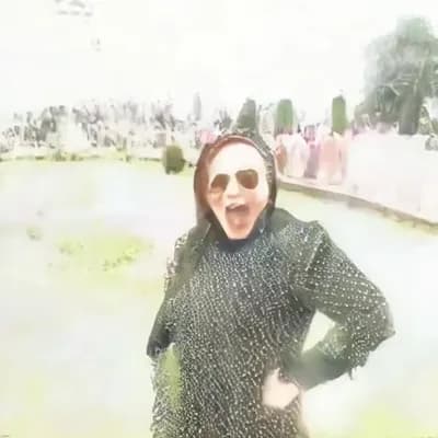 AI generated video: Wearing 2 pcs hot bikini at the beach